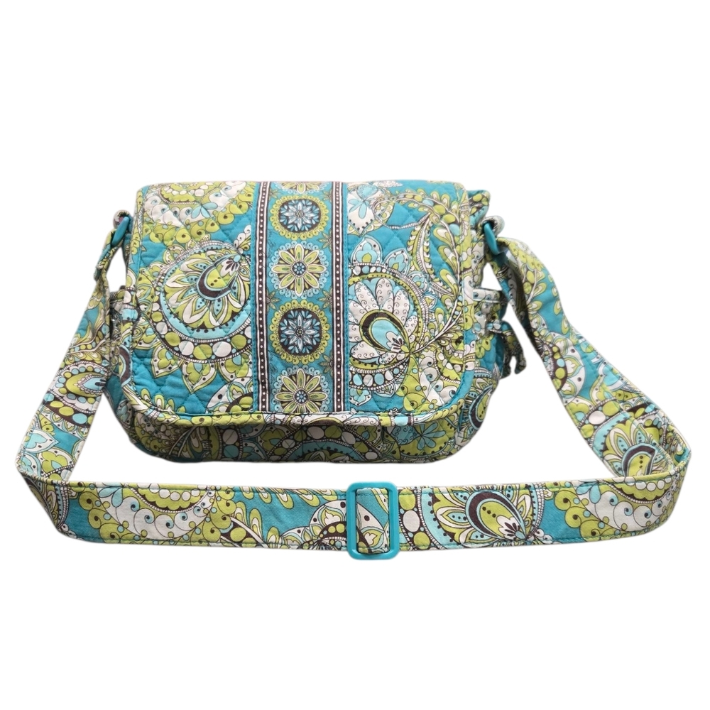 Vera Bradley Retired Peacock Messenger Adjustable Strap TealCross Body Bag